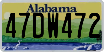 AL license plate 47DW472