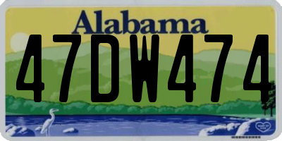 AL license plate 47DW474