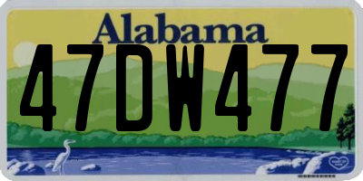 AL license plate 47DW477