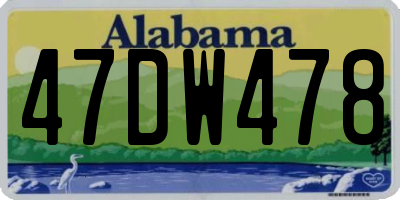 AL license plate 47DW478