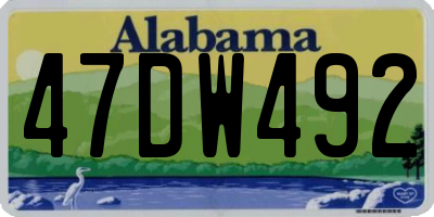 AL license plate 47DW492