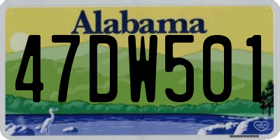 AL license plate 47DW501