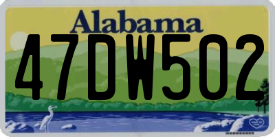 AL license plate 47DW502