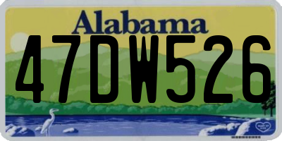 AL license plate 47DW526