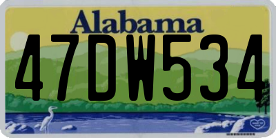 AL license plate 47DW534