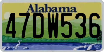 AL license plate 47DW536