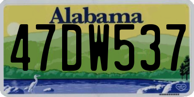 AL license plate 47DW537
