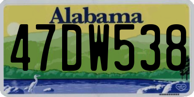 AL license plate 47DW538