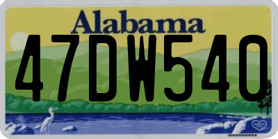 AL license plate 47DW540