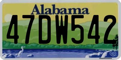AL license plate 47DW542