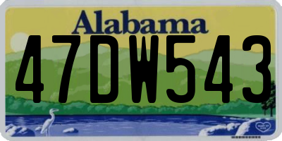 AL license plate 47DW543