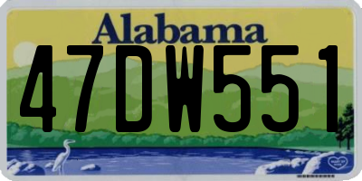 AL license plate 47DW551