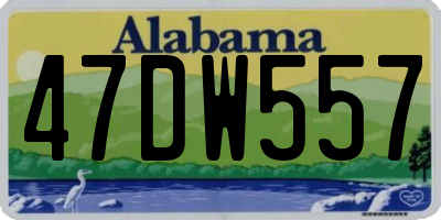 AL license plate 47DW557