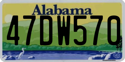AL license plate 47DW570