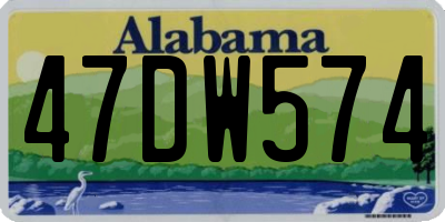 AL license plate 47DW574