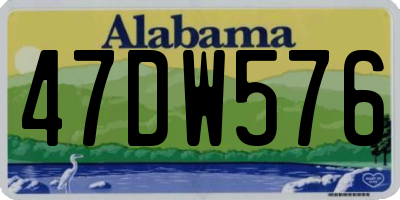 AL license plate 47DW576