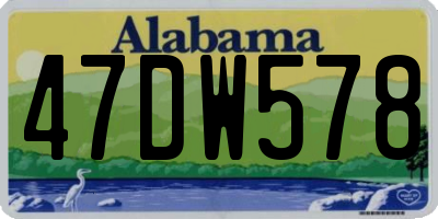 AL license plate 47DW578