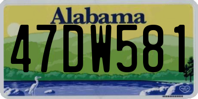 AL license plate 47DW581