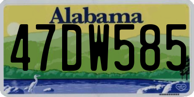 AL license plate 47DW585