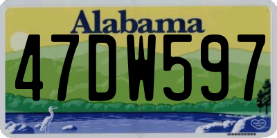 AL license plate 47DW597