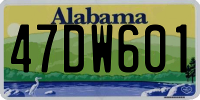 AL license plate 47DW601