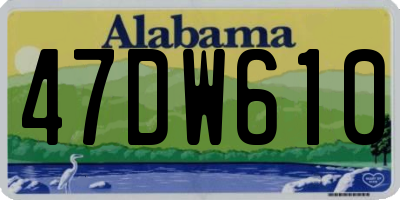 AL license plate 47DW610