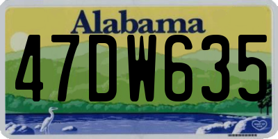 AL license plate 47DW635