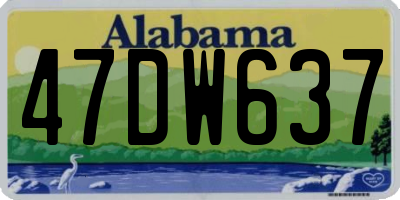 AL license plate 47DW637