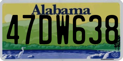 AL license plate 47DW638