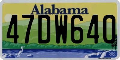 AL license plate 47DW640
