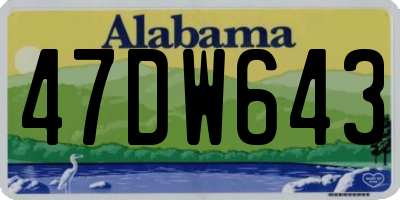 AL license plate 47DW643
