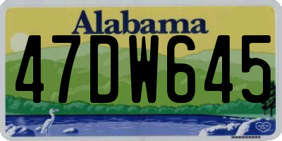 AL license plate 47DW645