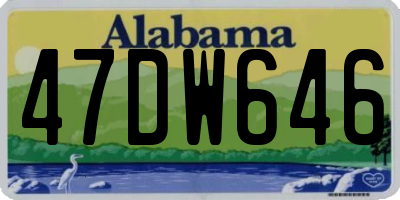 AL license plate 47DW646