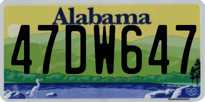 AL license plate 47DW647