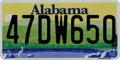 AL license plate 47DW650