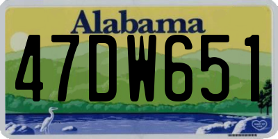 AL license plate 47DW651
