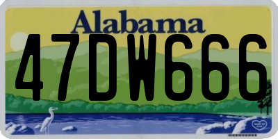 AL license plate 47DW666