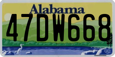 AL license plate 47DW668