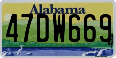 AL license plate 47DW669
