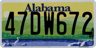 AL license plate 47DW672