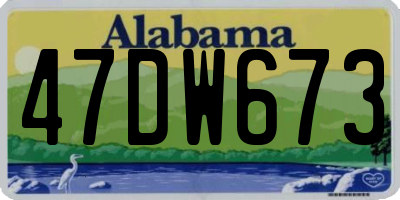 AL license plate 47DW673