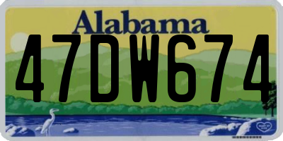 AL license plate 47DW674