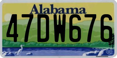 AL license plate 47DW676