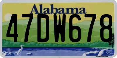 AL license plate 47DW678