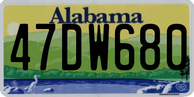AL license plate 47DW680