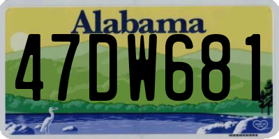 AL license plate 47DW681