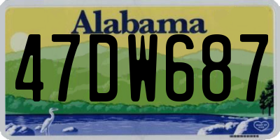AL license plate 47DW687
