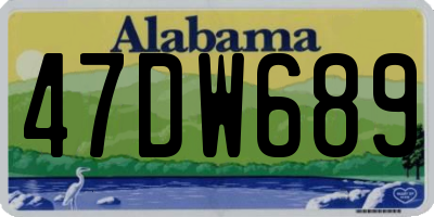 AL license plate 47DW689