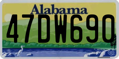 AL license plate 47DW690