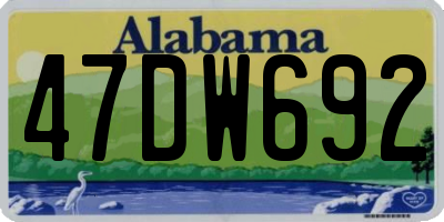 AL license plate 47DW692